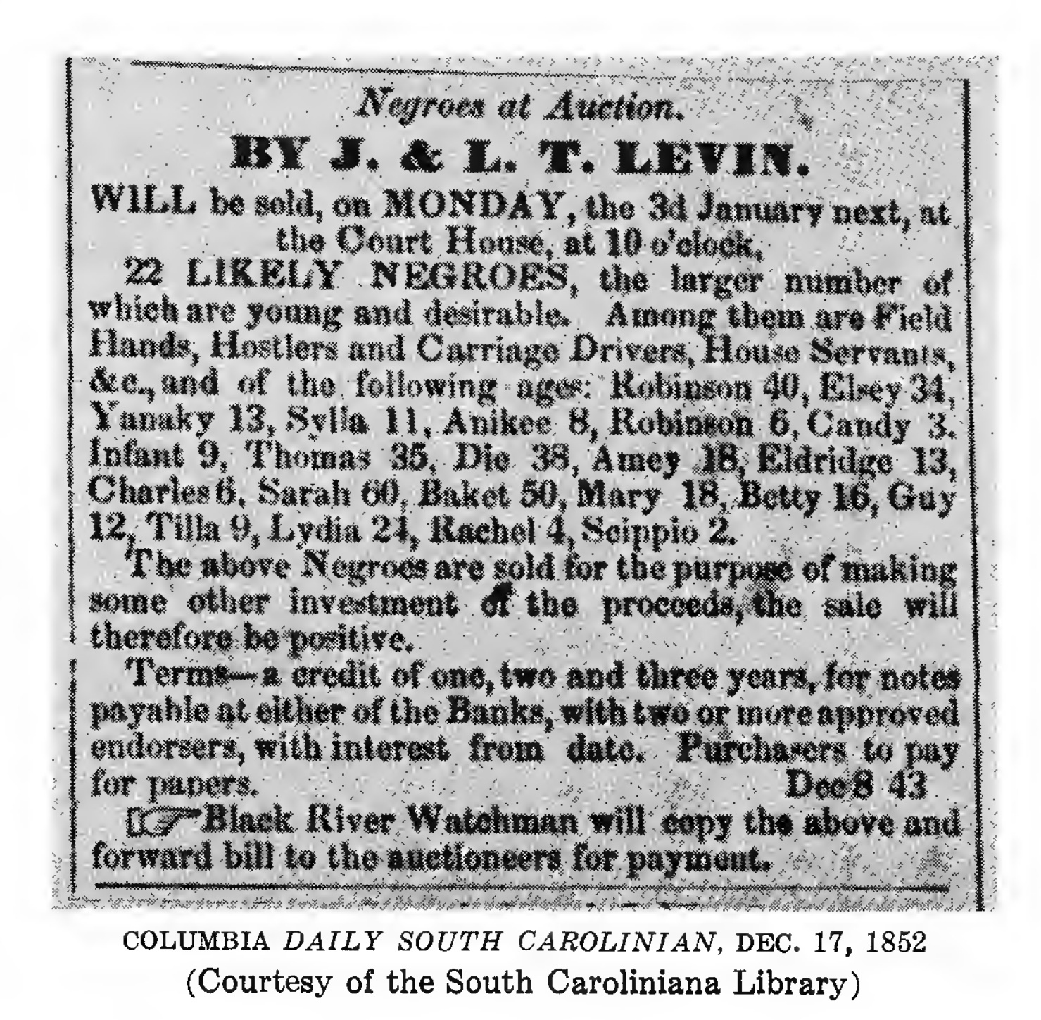 Jewish Slave Bill of Sale